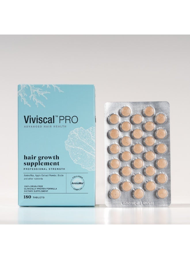 Viviscal Professional Advance Hair Health Dietary Supplement with Vitamin C, Marine Collagen for Men and Women - 180 Tablets - Image 2